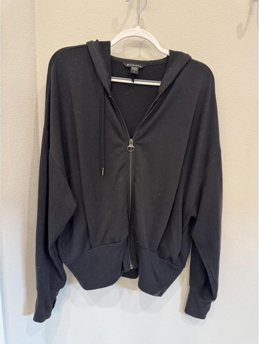 Athleta Black Zip-Up Hoodie Large